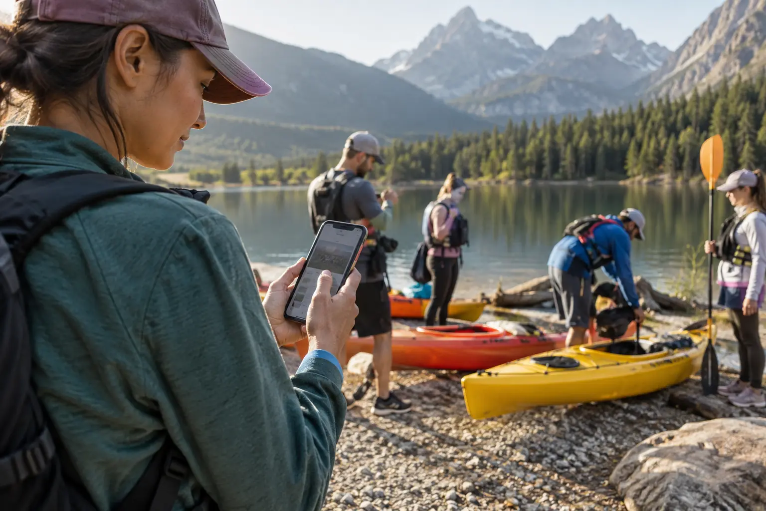 Voyageurs r&eacute;servant une activit&eacute; de plein air