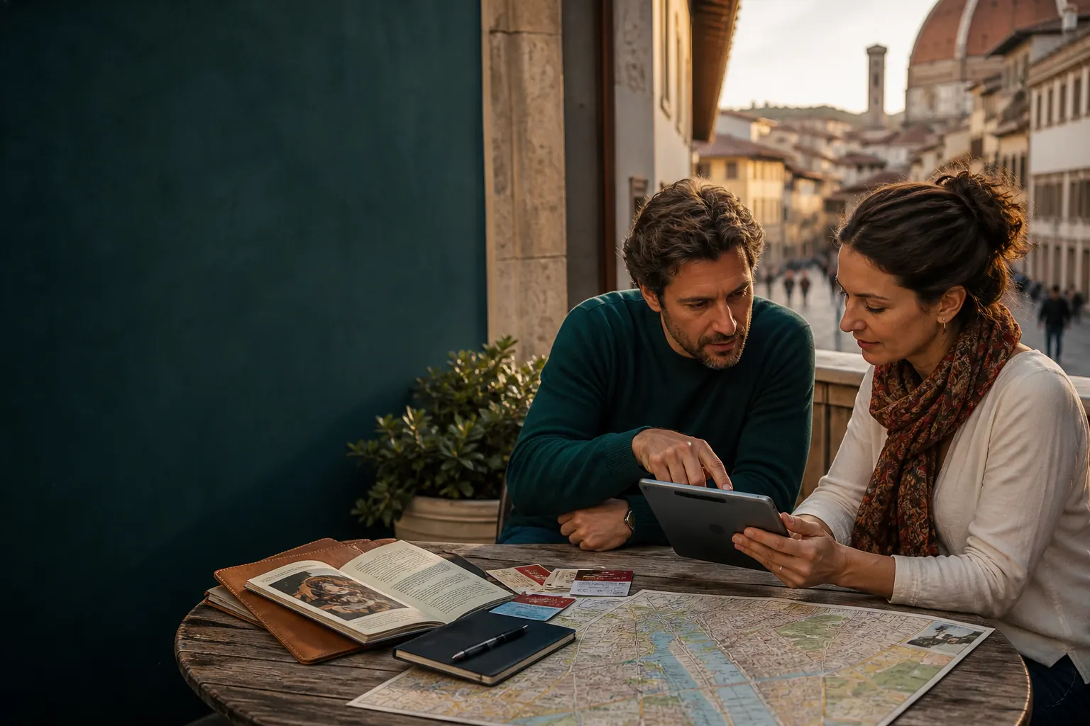 Professionnels préparant une expérience de visite et un parcours urbain pour des voyageurs