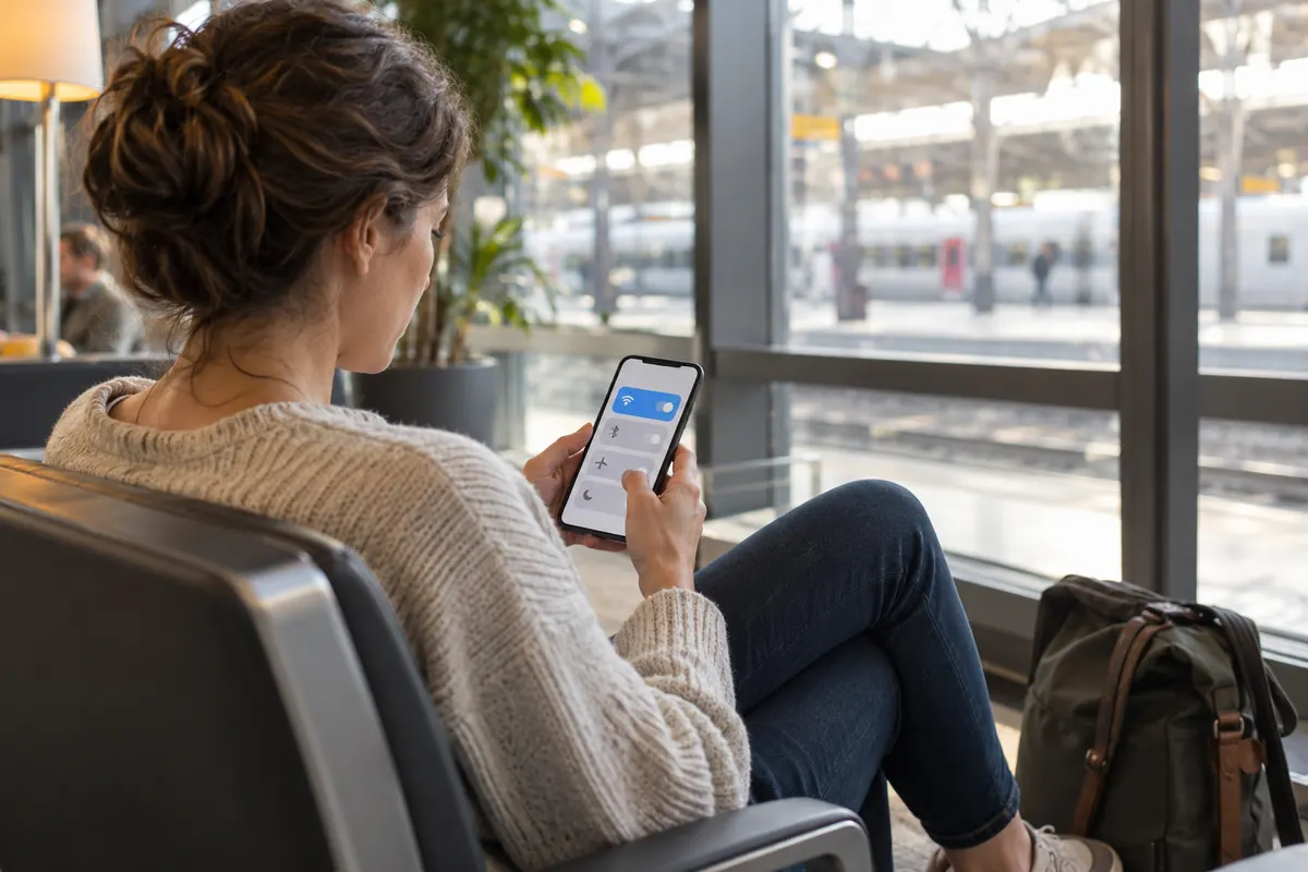 Vérification d’une connexion sur un téléphone fictif, visuel généré par IA